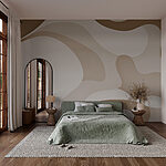Wall murals White and brown swirls