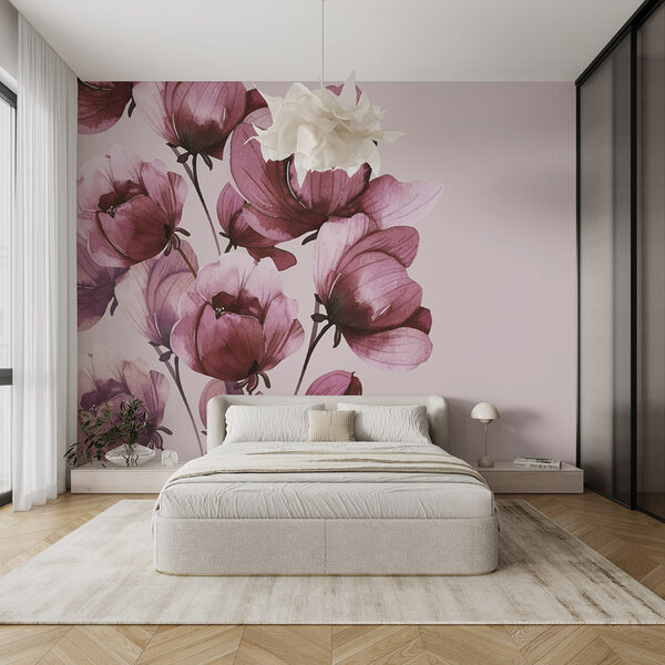 Delicate blooms in soft hues Wall murals Delicate blooms in soft hues