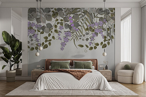 Nature's delicate floral arrangement above Wall murals Nature's delicate floral arrangement above