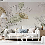 Wall murals Delicate leaves in soft hues
