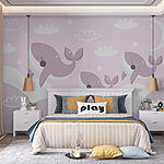 Wall murals Group of whales in the sky