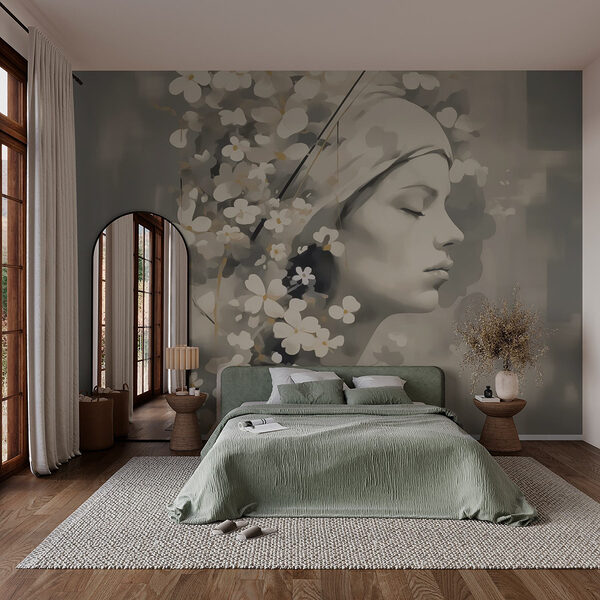 Soft serenity among delicate blooms Wall murals Soft serenity among delicate blooms
