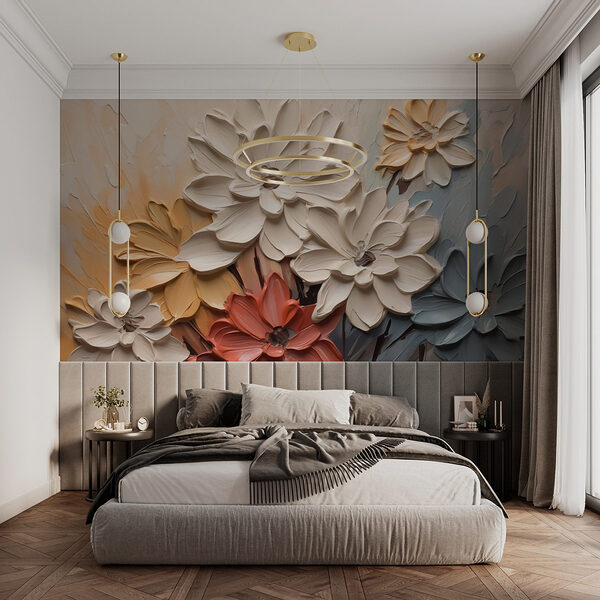Painting of flowers on a wall Wall murals Painting of flowers on a wall
