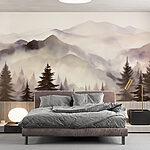 Wall murals Landscape of mountains and trees