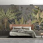 Wall murals Wallpaper with a tropical forest