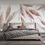 Wall murals Delicate leaves in soft hues.