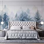 Wall murals Group of trees in fog