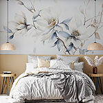 Wall murals Painting of flowers on a white background