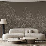 Wall murals Line drawing of flowers