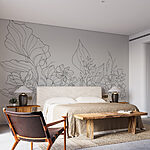 Wall murals Line drawing of flowers
