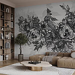 Wall murals Bird sitting on a flower