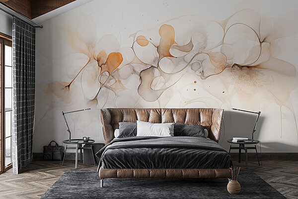Wall mural Soft swirls of earthy tones
