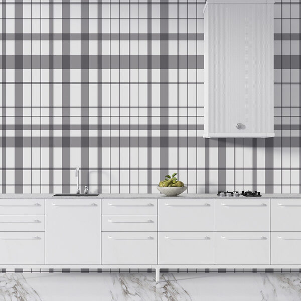 Grey and white plaid Wall murals Grey and white plaid