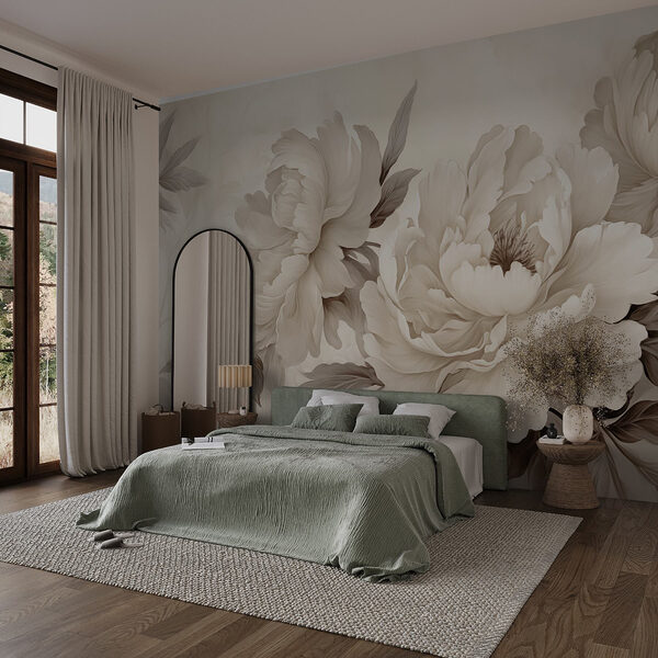 Soft petals in subtle tones Wall mural Soft petals in subtle tones
