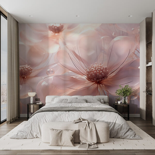 Delicate pastel floral arrangement displayed Wall murals Delicate pastel floral arrangement displayed