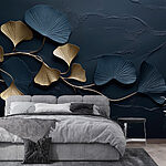 Wall murals Elegant foliage on a dark backdrop.