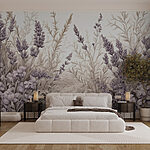 Wall murals Lavender fields in soft hues