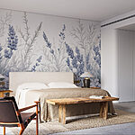 Wall murals Delicate blues in floral harmony