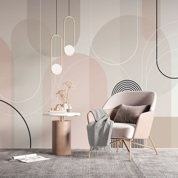 Wall mural Abstract lines and shapes in harmony