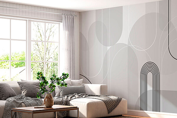 Grey and black design Wall mural Grey and black design