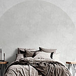 Wall murals White circle with flowers on it