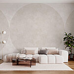 Wall murals White circle with flowers