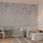 Wall murals Painting of flowers and butterflies