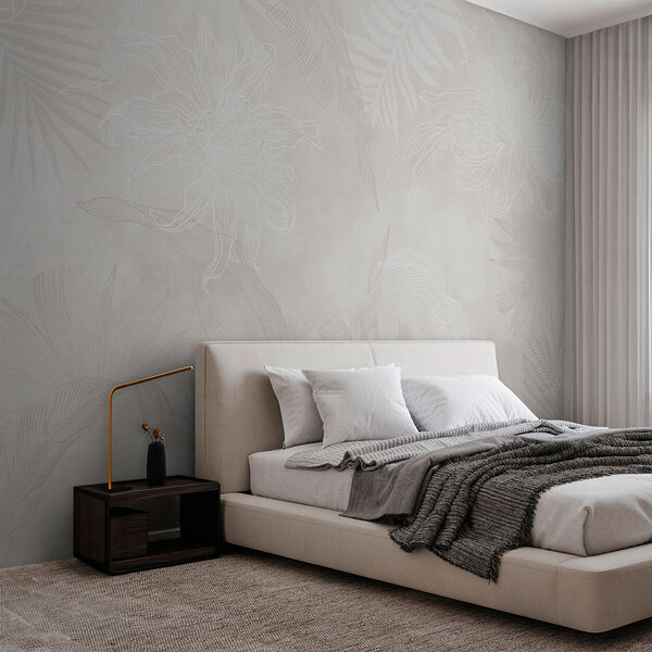 Wall murals White background with leaves