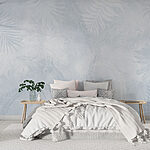 Wall murals White and blue floral pattern