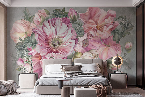 Beautiful blooms in soft hues Wall murals Beautiful blooms in soft hues