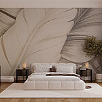 Wall murals Soft, delicate feather patterns intertwined