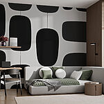 Wall murals Black and white pattern