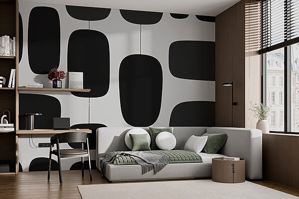 Black and white pattern Wall murals Black and white pattern