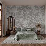 Wall murals White and grey wallpaper