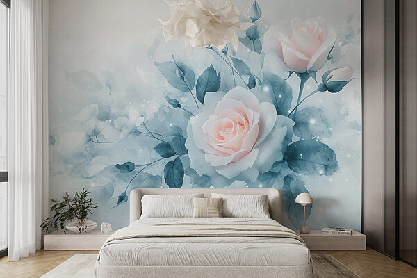 Blossoms in a serene palette Wall murals Blossoms in a serene palette