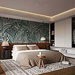 Wall murals Pattern of leaves and berries
