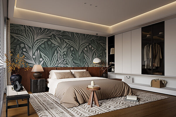 Pattern of leaves and berries Wall murals Pattern of leaves and berries