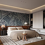 Wall murals Pattern of leaves and berries