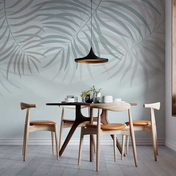 Gentle leaves in soft colors Wall murals Gentle leaves in soft colors