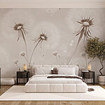 Wall murals Delicate dandelions in soft hues