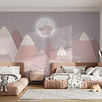 Wall murals Landscape of mountains and the moon