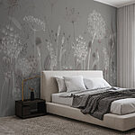 Wall murals Delicate floral harmony in muted tones