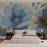 Wall murals Painting of flowers and leaves