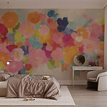 Wall murals Group of colorful flowers