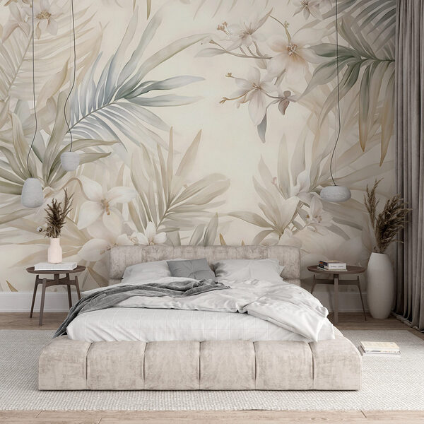 Delicate blooms and gentle foliage Wall murals Delicate blooms and gentle foliage