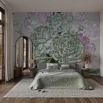 Wall murals Lush blooms in delicate hues.