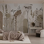 Wall murals Nature's grace in soft hues.