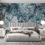 Wall murals Lush leaves in serene colors