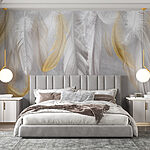 Wall murals Soft feathers cascading gracefully downward.