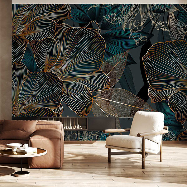 Wall mural Wall mural Elegant floral pattern with fine lines (SKU: w08675)